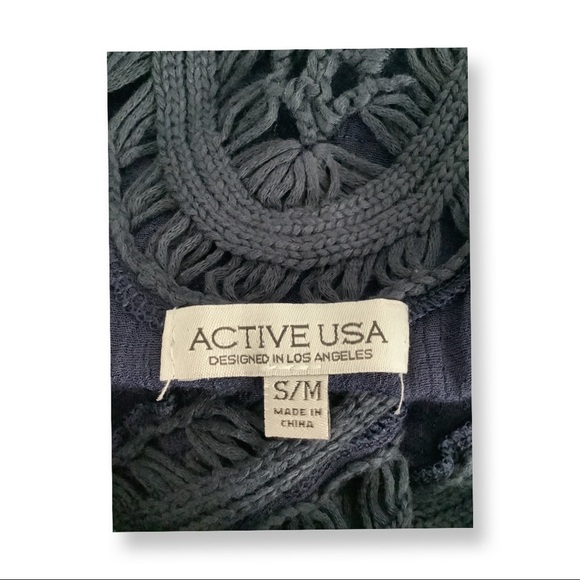 Active USA Crochet Tunic with Fringes Preowned - Picture 4 of 5